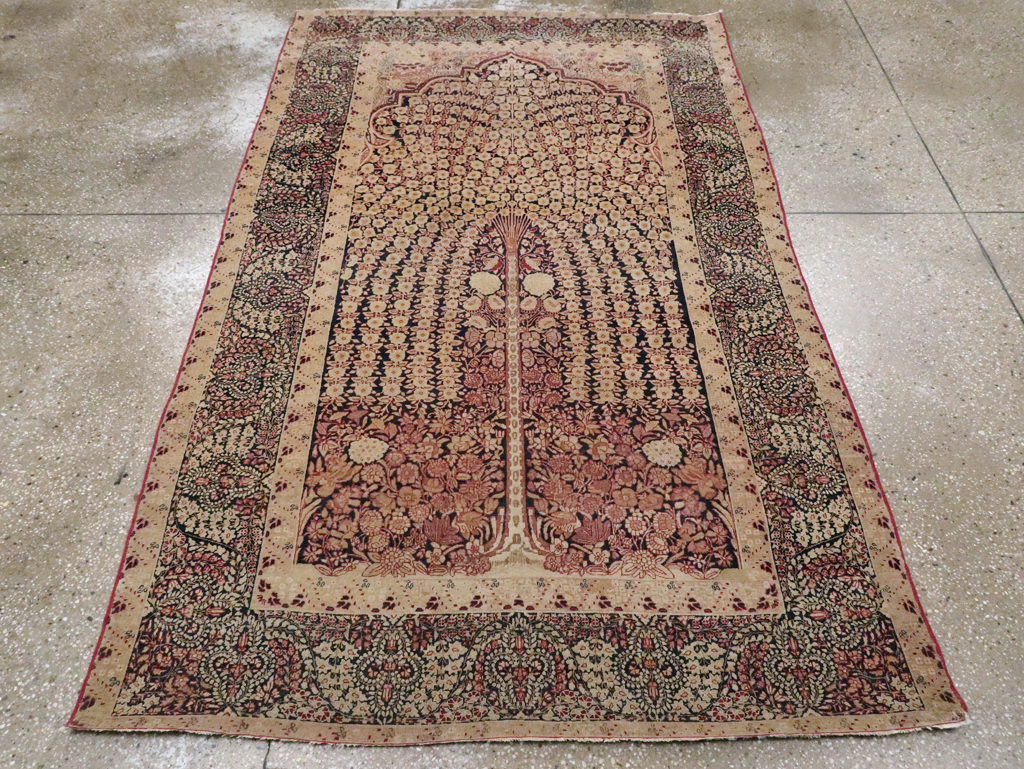 Antique Persian Lavar Kerman Rug, No.14258 - Staging