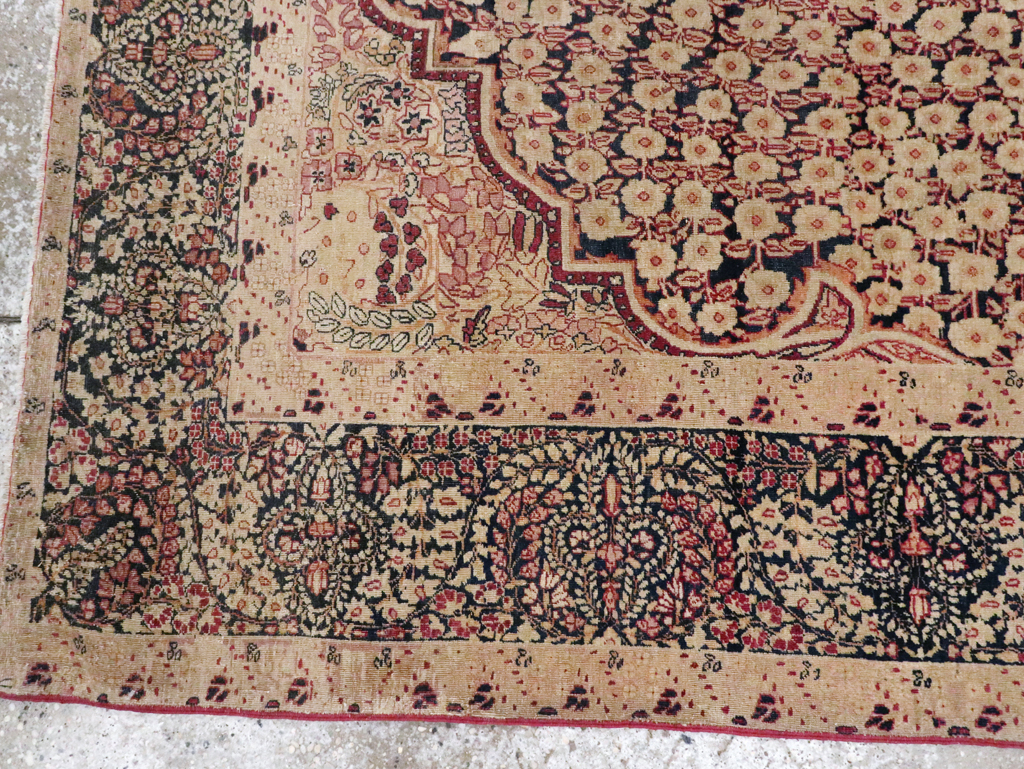 Antique Persian Lavar Kerman Rug, No.14258 - Staging