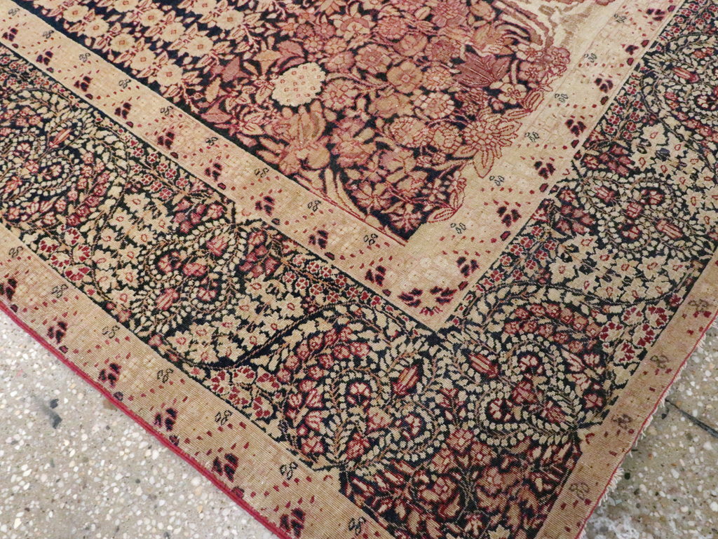 Antique Persian Lavar Kerman Rug, No.14258 - Staging