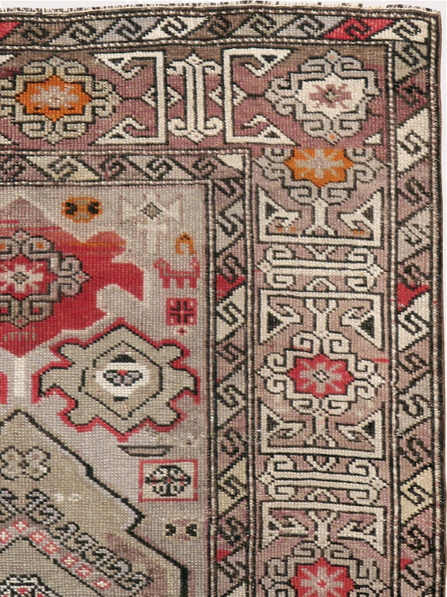 Antique  Caucasian Kazak Rug, No.14297 - Staging