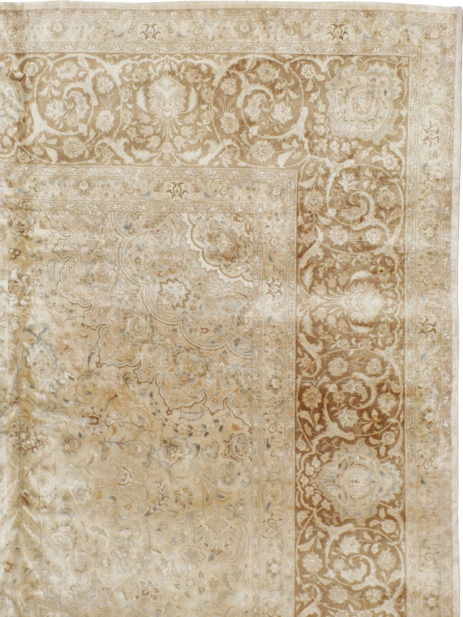 Vintage Persian Tabriz Square Carpet, No.14307 - Staging