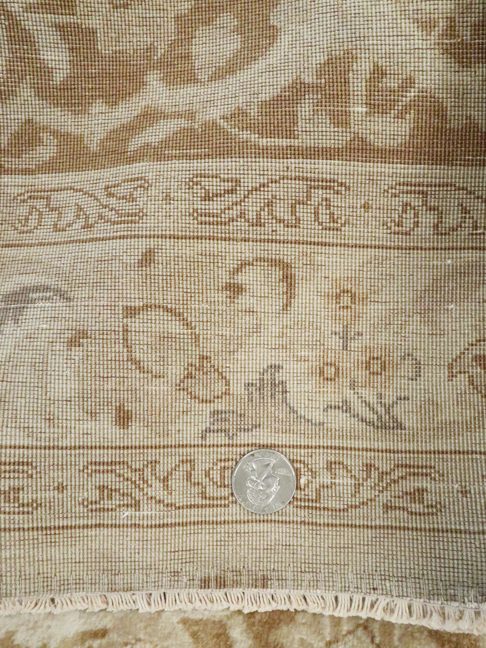 Vintage Persian Tabriz Square Carpet, No.14307 - Staging