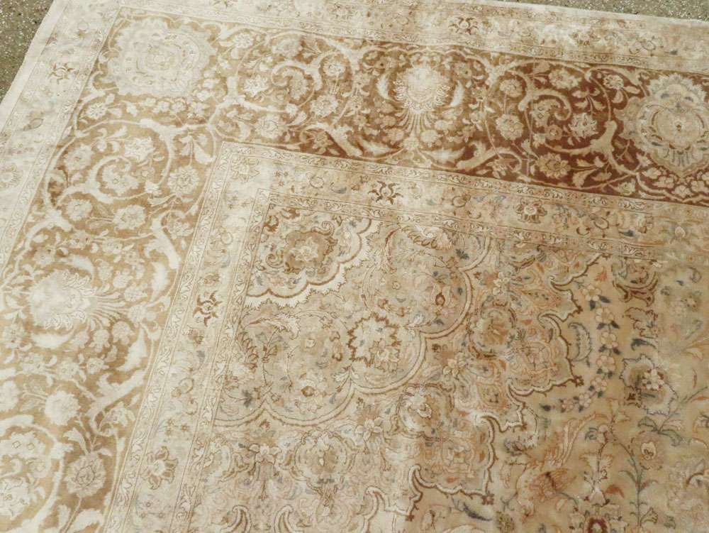Vintage Persian Tabriz Square Carpet, No.14307 - Staging