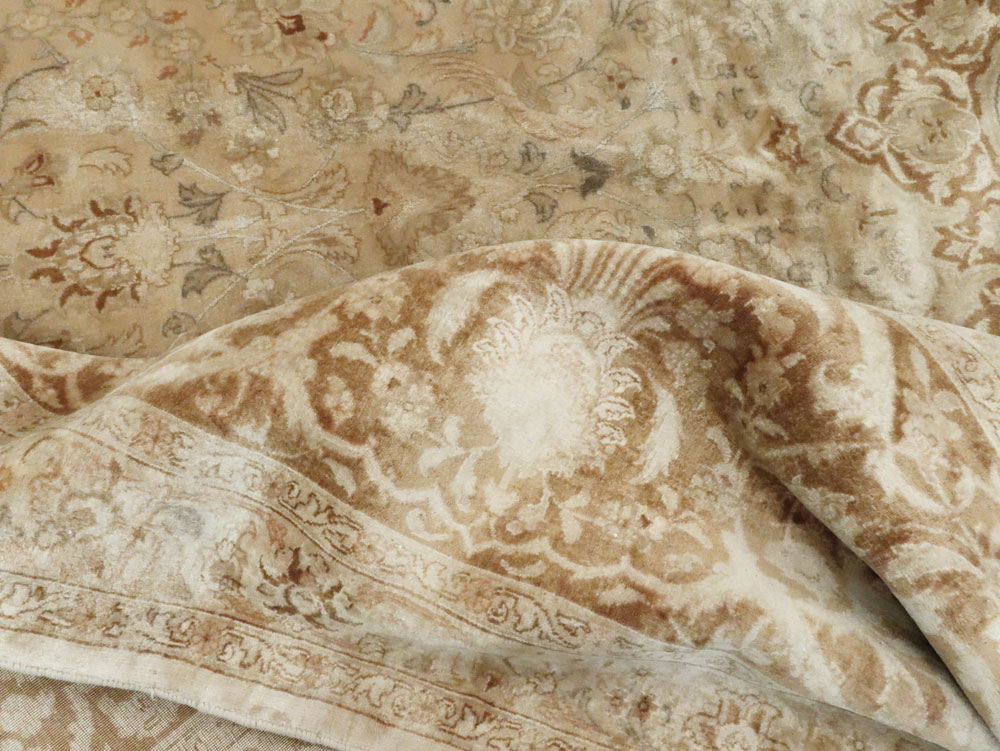 Vintage Persian Tabriz Square Carpet, No.14307 - Staging