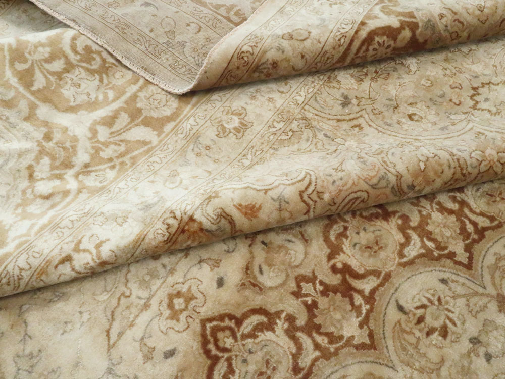 Vintage Persian Tabriz Square Carpet, No.14307 - Staging