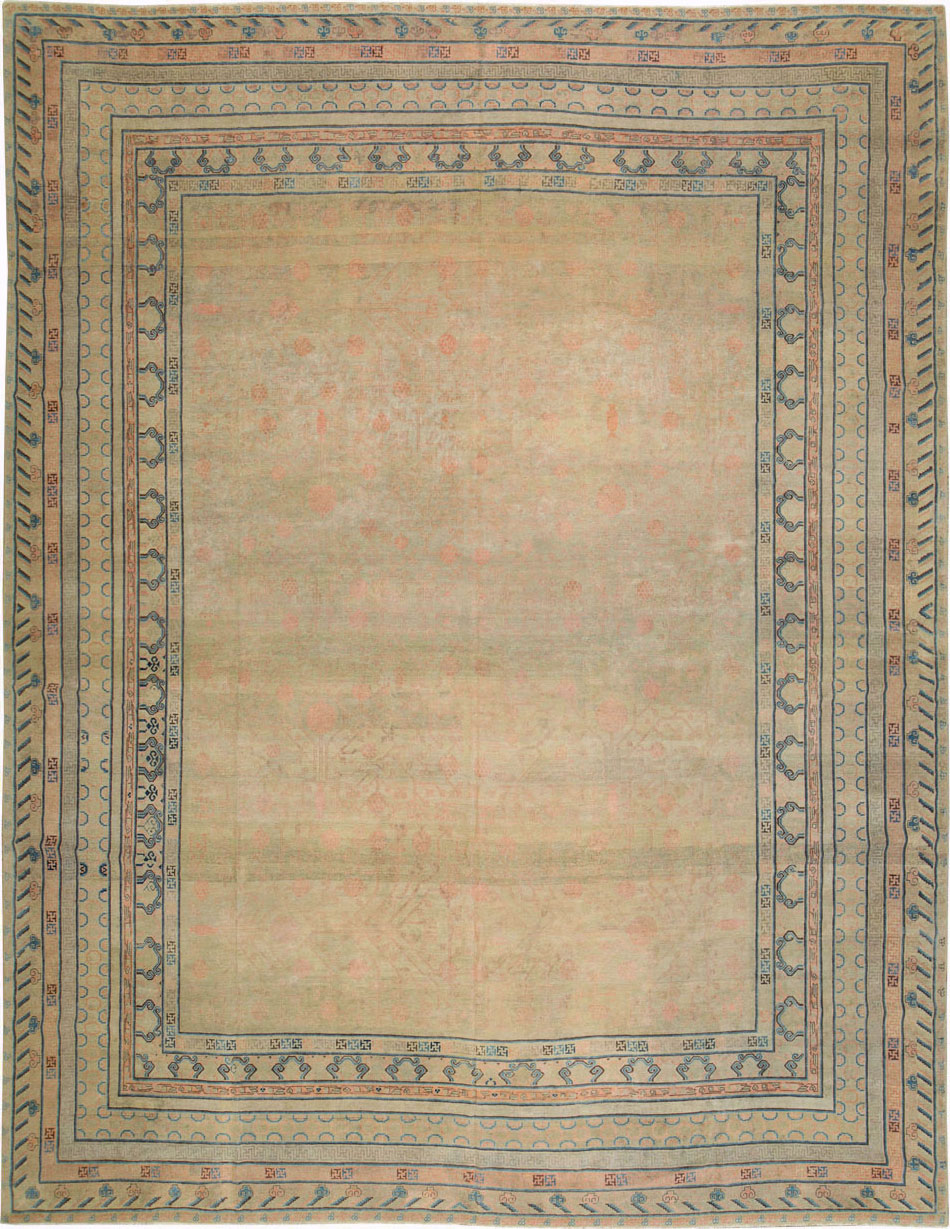 Antique East Turkestan Khotan Oversize Carpet, No.14309 - Staging