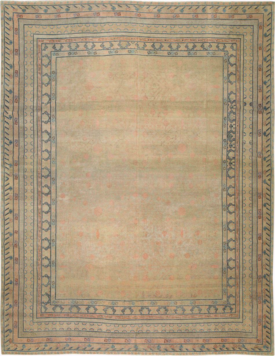 Antique East Turkestan Khotan Carpet, No.14309 - Staging