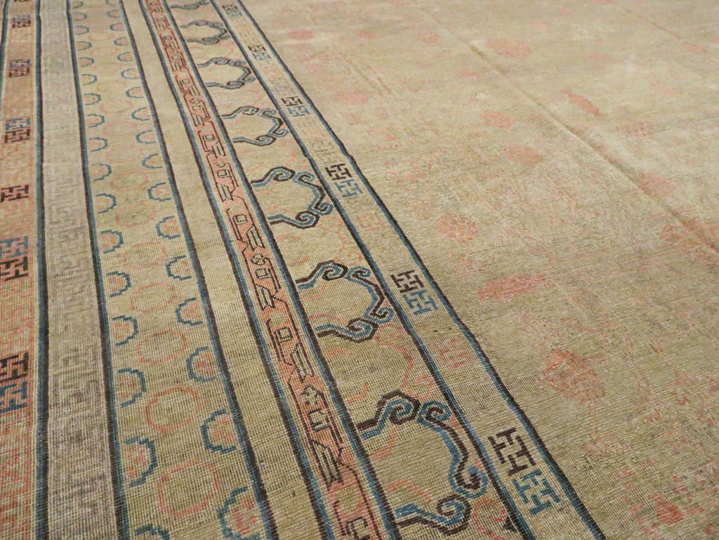 Antique East Turkestan Khotan Oversize Carpet, No.14309 - Staging