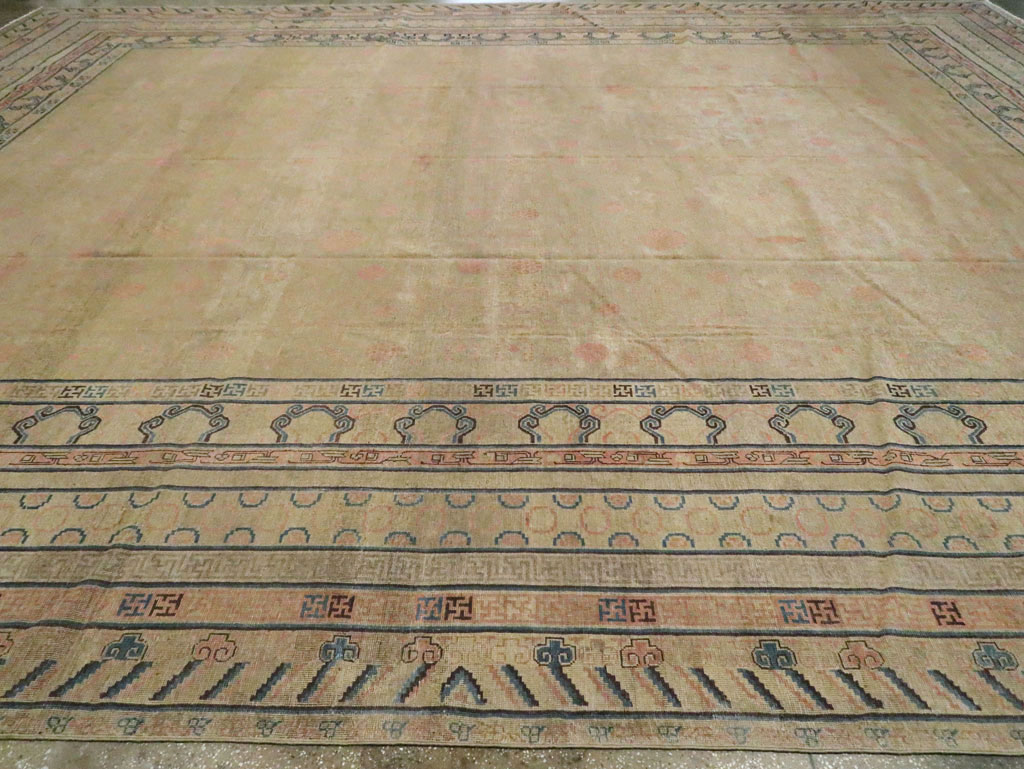 Antique East Turkestan Khotan Carpet, No.14309 - Staging