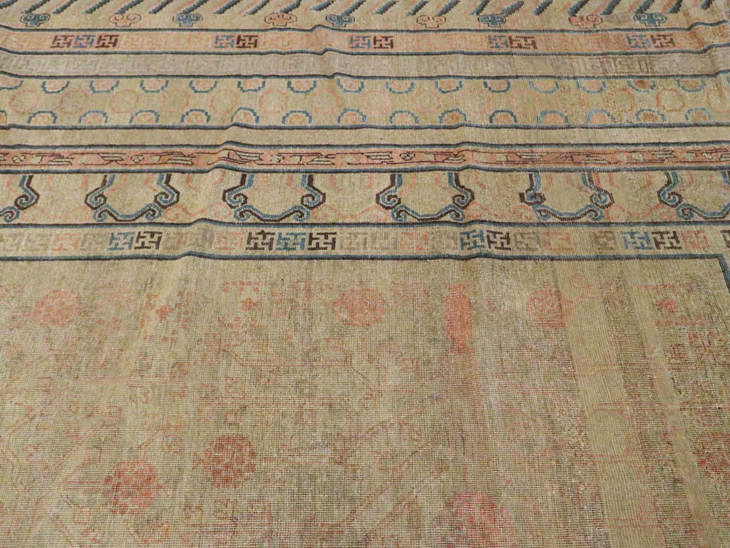 Antique East Turkestan Khotan Oversize Carpet, No.14309 - Staging