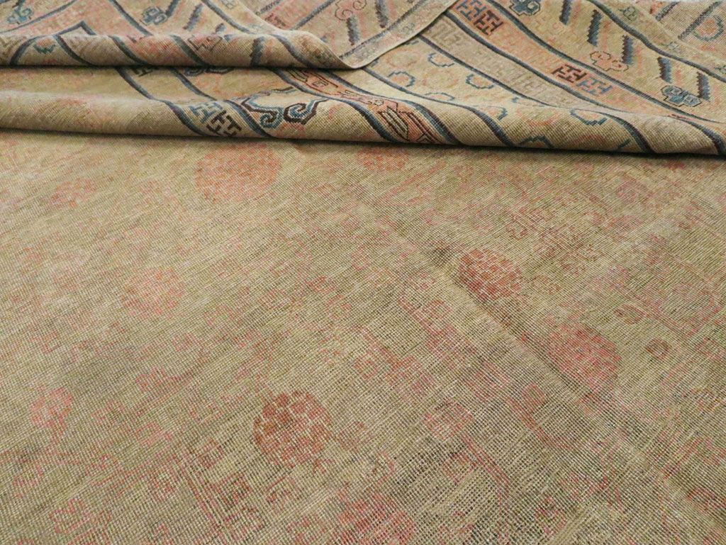 Antique East Turkestan Khotan Carpet, No.14309 - Staging