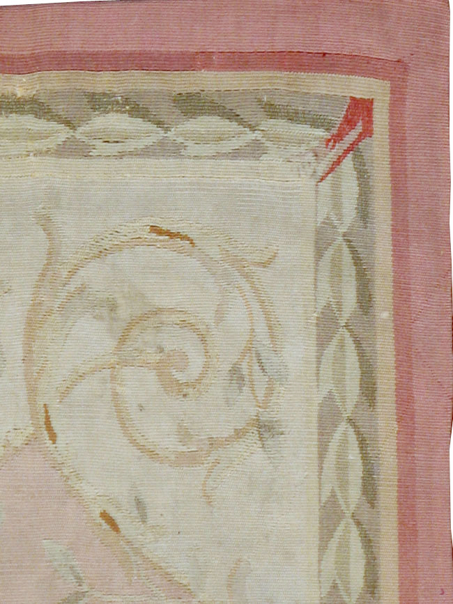 Antique French Aubusson Rug, No.14331 - Staging