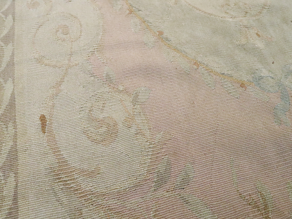 Antique French Aubusson Rug, No.14331 - Staging