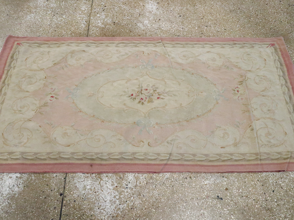 Antique French Aubusson Rug, No.14331 - Staging