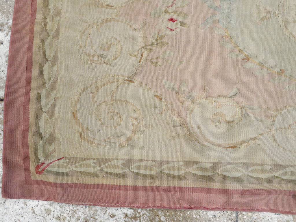 Antique French Aubusson Rug, No.14331 - Staging