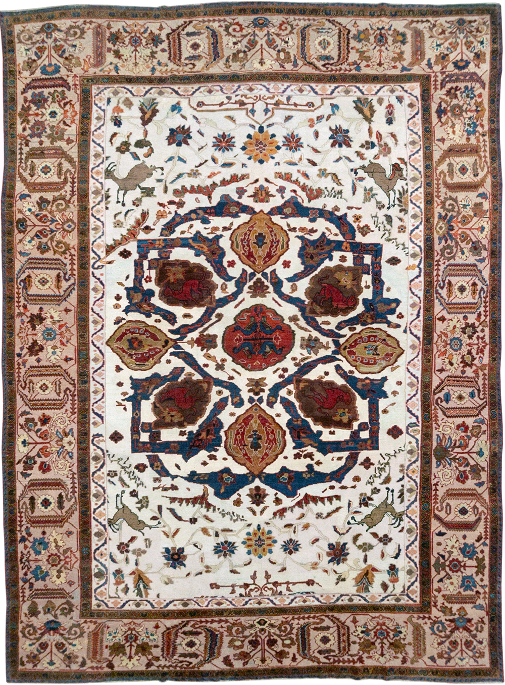 Antique Persian Sultanabad Large Room Size Carpet, No.14336 - Staging