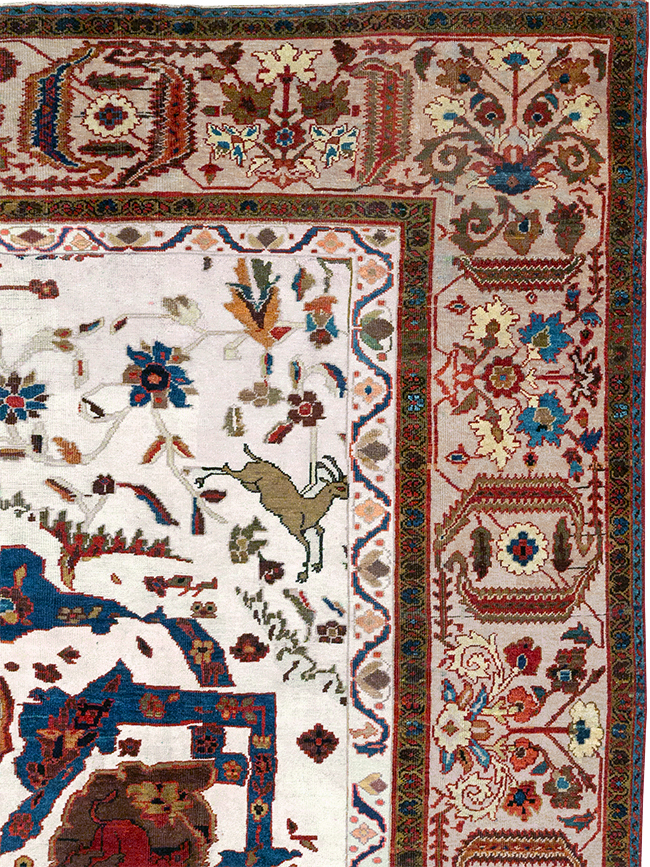 Antique Persian Sultanabad Large Room Size Carpet, No.14336 - Staging