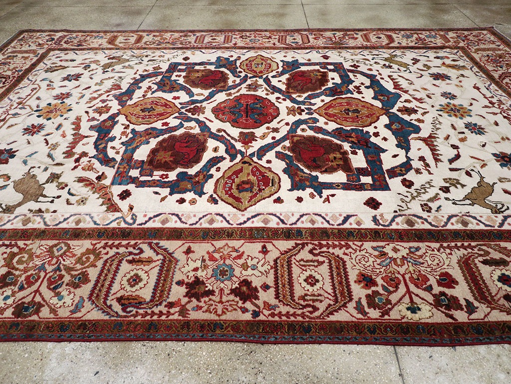 Antique Persian Sultanabad Large Room Size Carpet, No.14336 - Staging