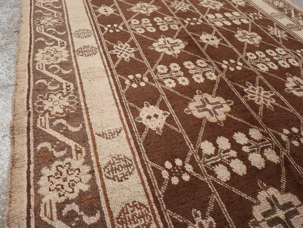 Antique East Turkestan Khotan Carpet, No.14345 - Staging