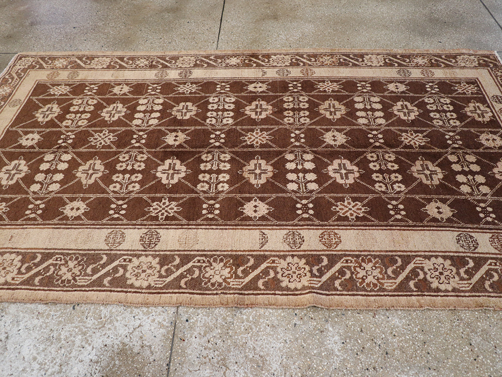 Antique East Turkestan Khotan Carpet, No.14345 - Staging