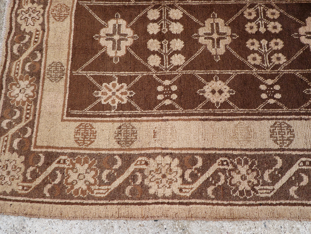 Antique East Turkestan Khotan Carpet, No.14345 - Staging