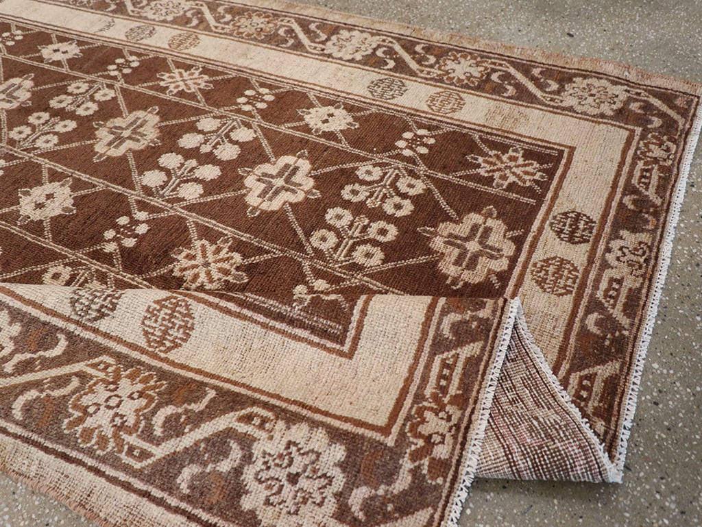 Antique East Turkestan Khotan Carpet, No.14345 - Staging