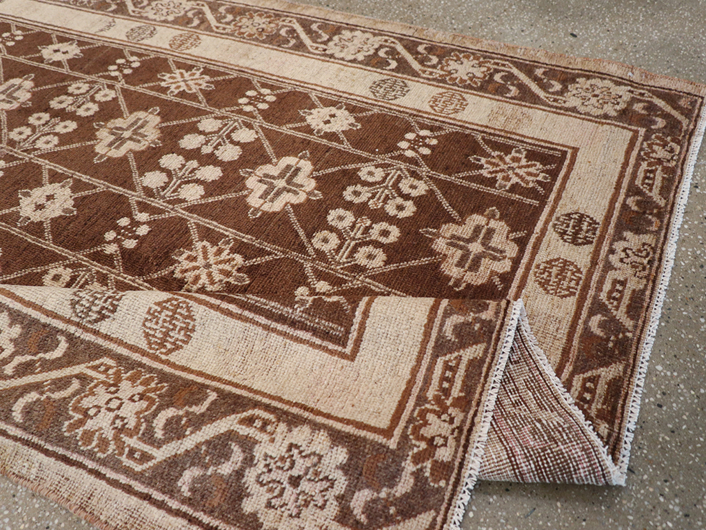 Antique East Turkestan Khotan Carpet, No.14345 - Staging