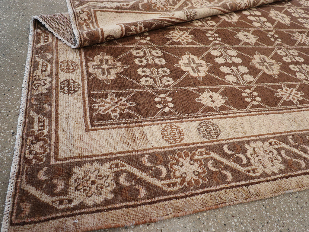 Antique East Turkestan Khotan Carpet, No.14345 - Staging