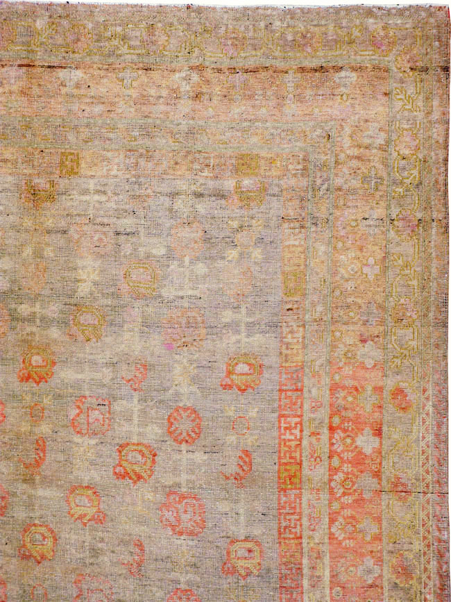Antique East Turkestan Khotan Carpet, No.14346 - Staging