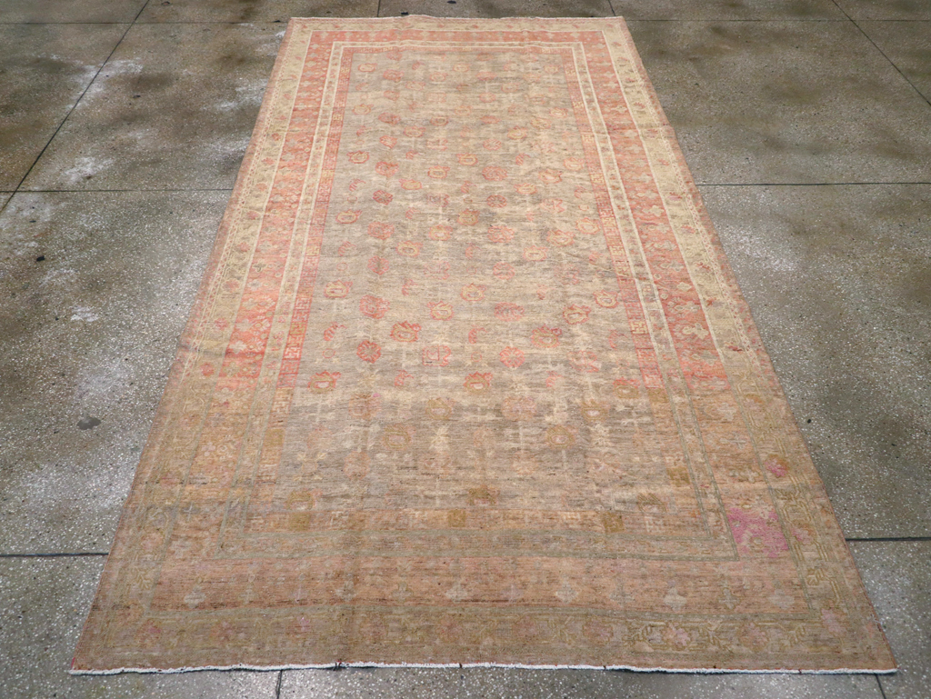 Antique East Turkestan Khotan Carpet, No.14346 - Staging