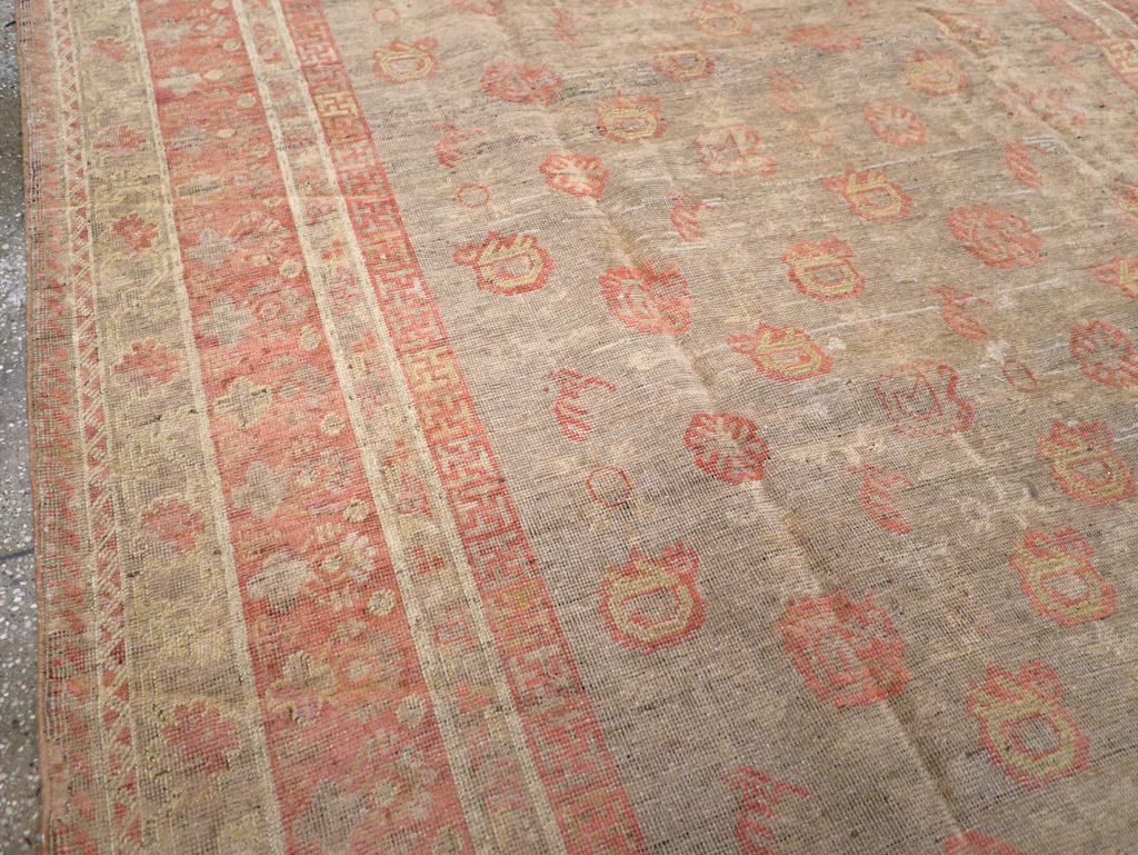 Antique East Turkestan Khotan Carpet, No.14346 - Staging