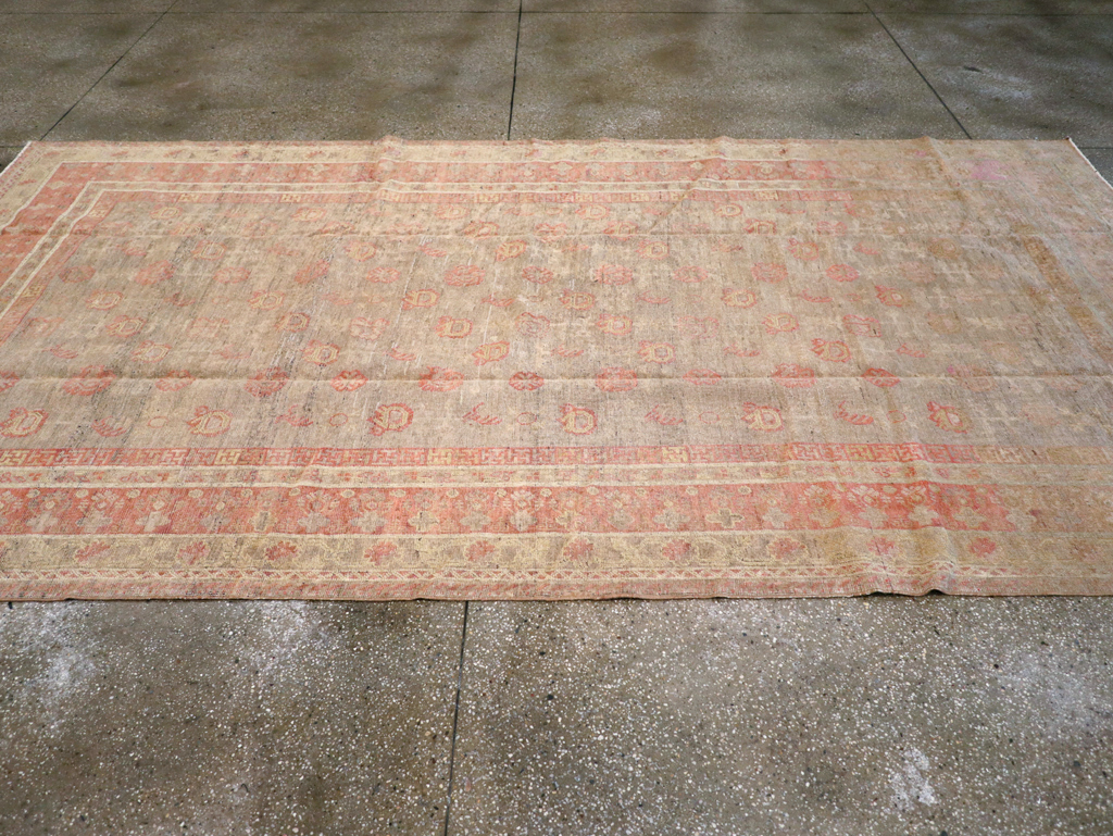 Antique East Turkestan Khotan Carpet, No.14346 - Staging