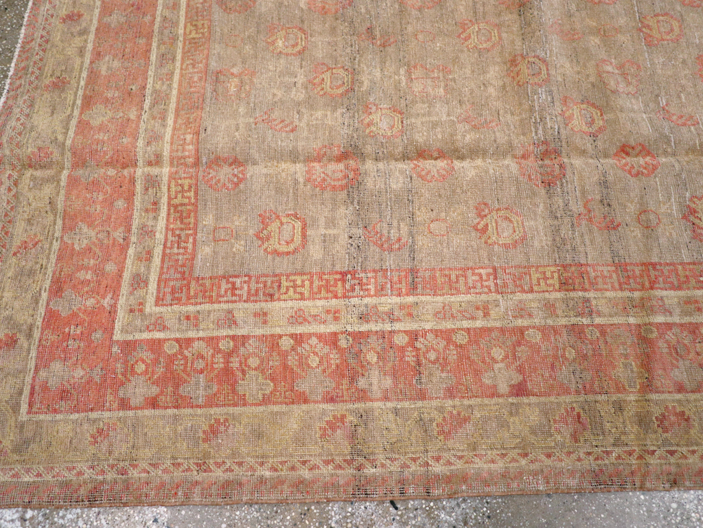 Antique East Turkestan Khotan Carpet, No.14346 - Staging