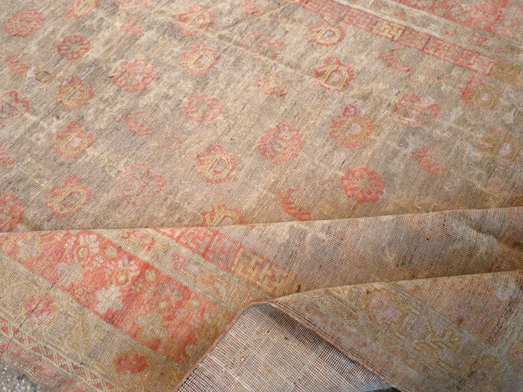 Antique East Turkestan Khotan Carpet, No.14346 - Staging