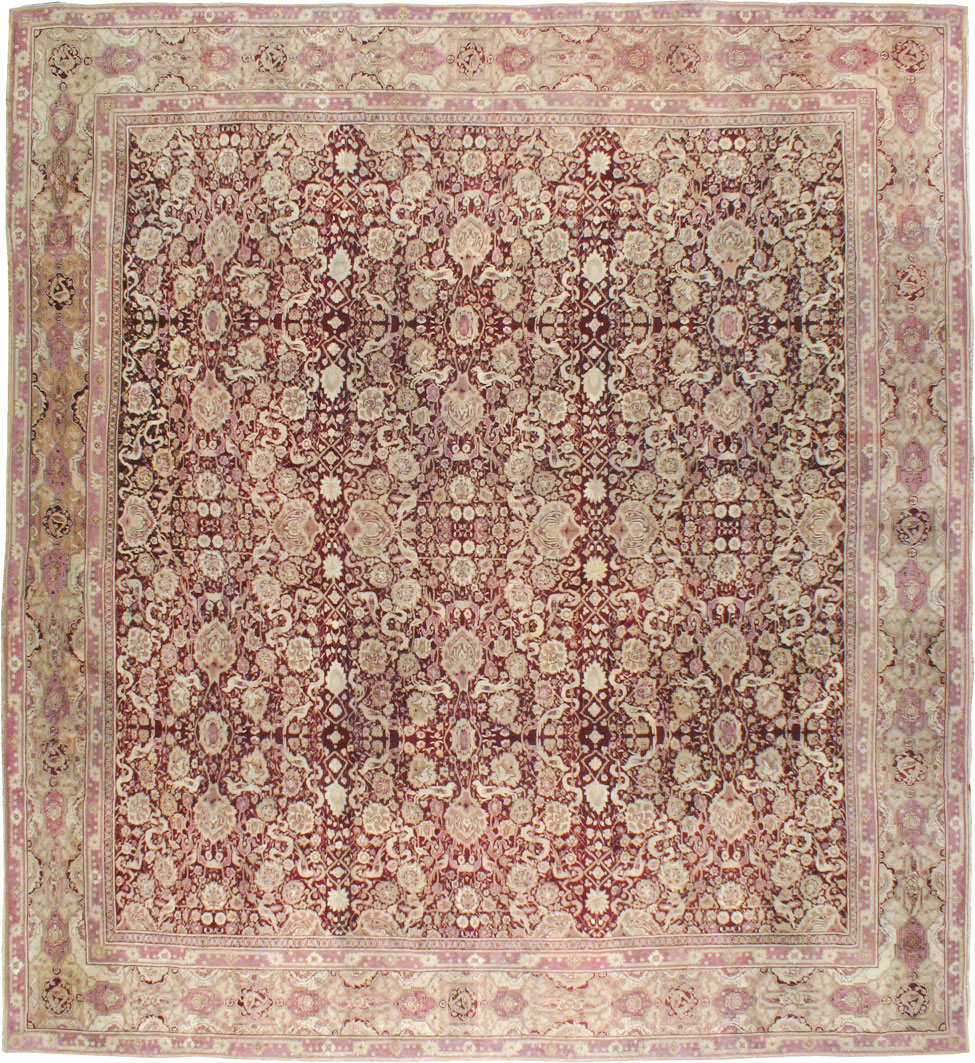 Antique Indian Agra Square Carpet, No.14425 - Staging