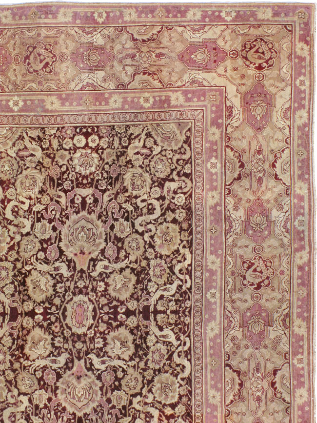 Antique Indian Agra Square Carpet, No.14425 - Staging