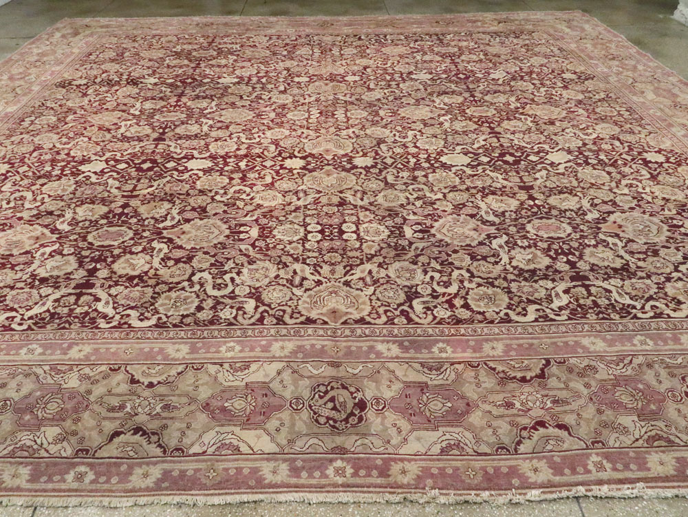 Antique Indian Agra Square Carpet, No.14425 - Staging