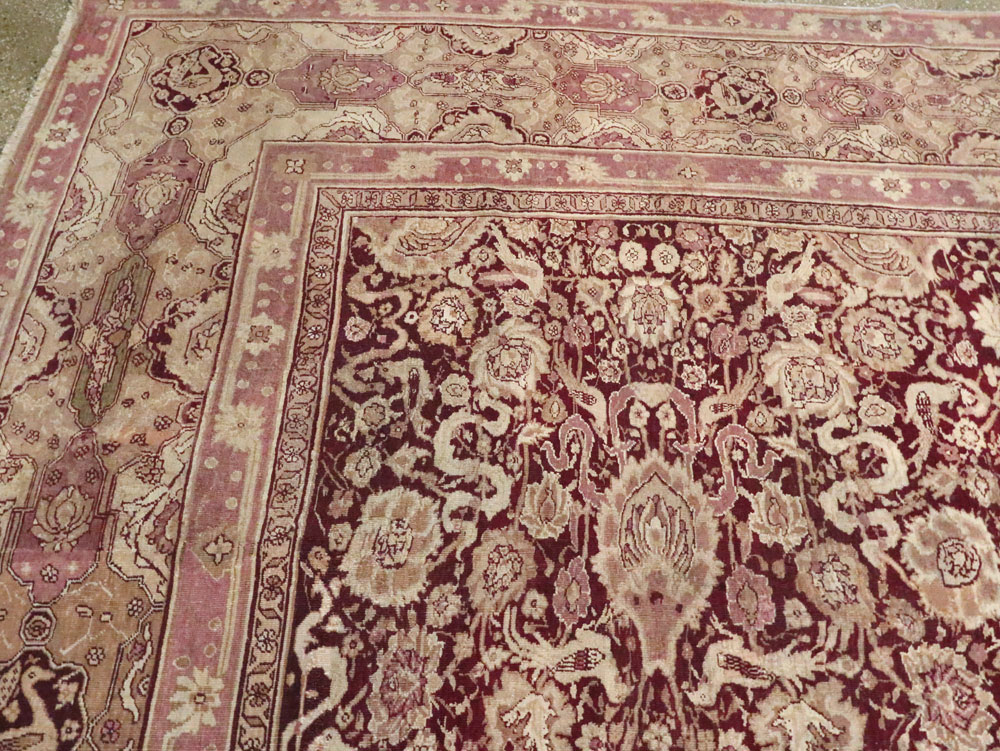 Antique Indian Agra Square Carpet, No.14425 - Staging
