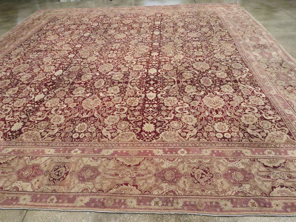 Antique Indian Agra Square Carpet, No.14425 - Staging