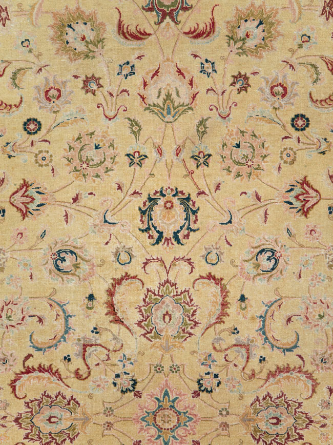 Vintage Persian Tabriz Room Size Carpet, No.14436 - Staging