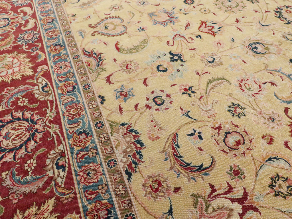 Vintage Persian Tabriz Room Size Carpet, No.14436 - Staging