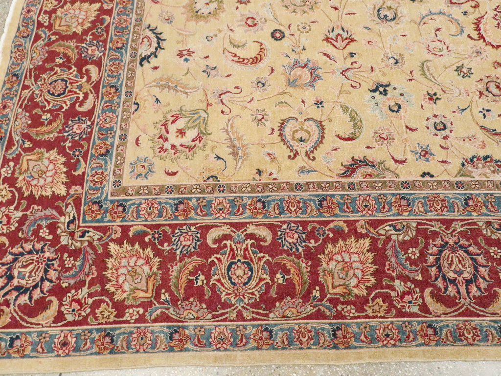 Vintage Persian Tabriz Room Size Carpet, No.14436 - Staging