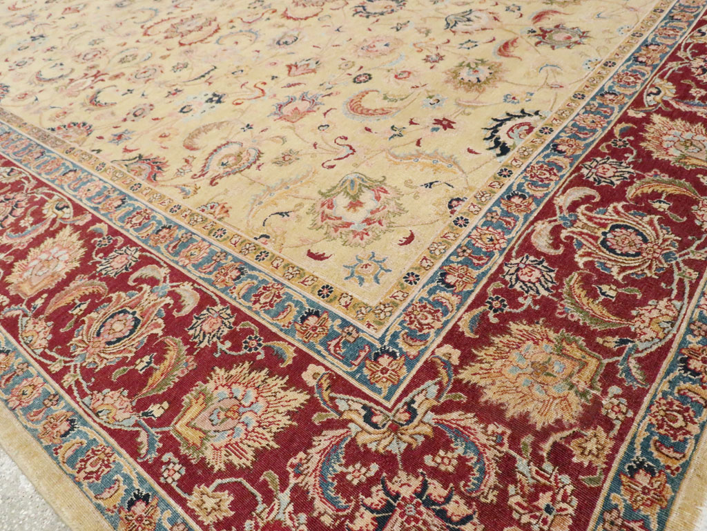 Vintage Persian Tabriz Room Size Carpet, No.14436 - Staging