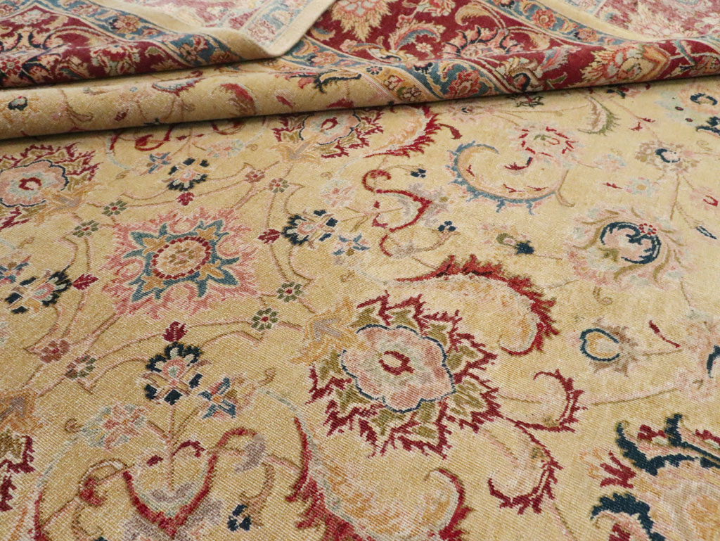 Vintage Persian Tabriz Room Size Carpet, No.14436 - Staging