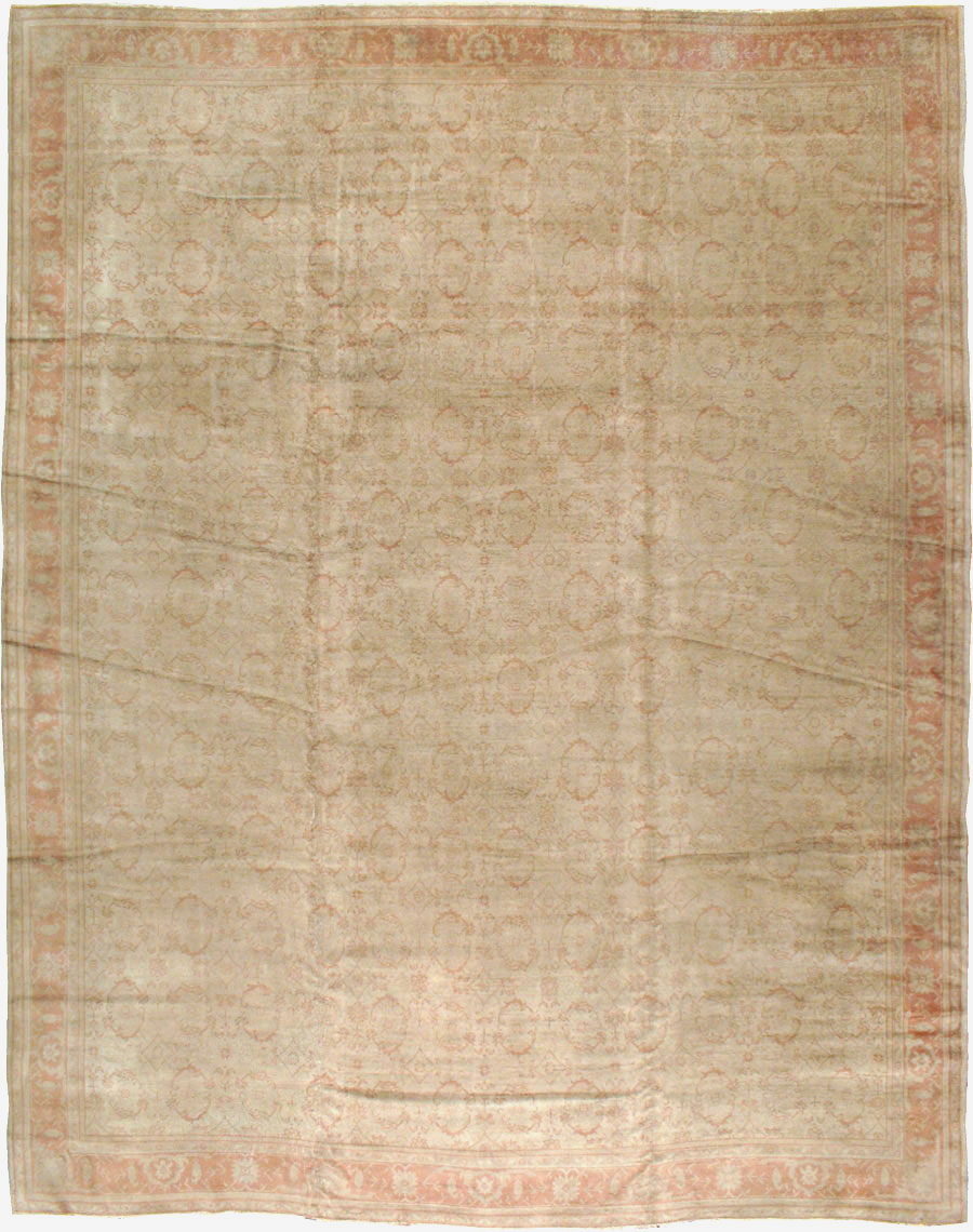 Antique Turkish Oushak Carpet, No.14506 - Staging