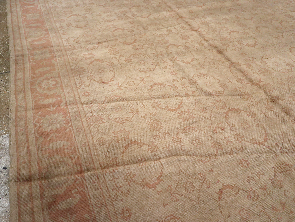 Antique Turkish Oushak Carpet, No.14506 - Staging