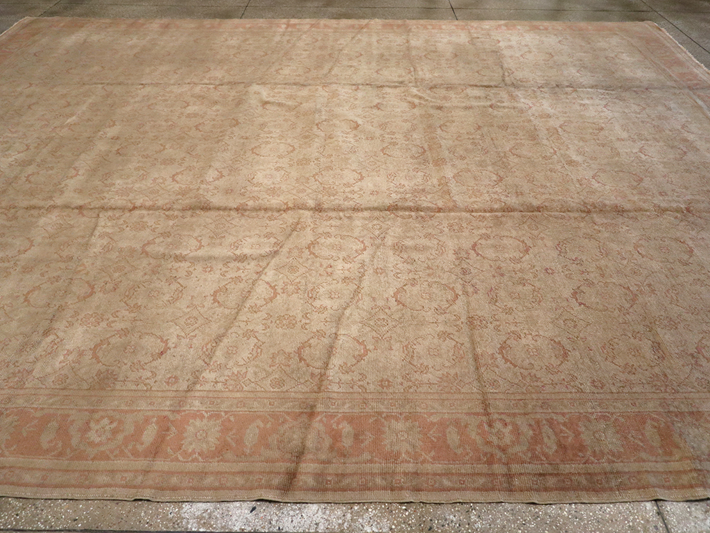 Antique Turkish Oushak Carpet, No.14506 - Staging