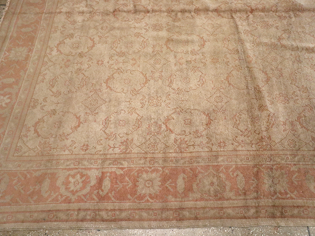 Antique Turkish Oushak Carpet, No.14506 - Staging
