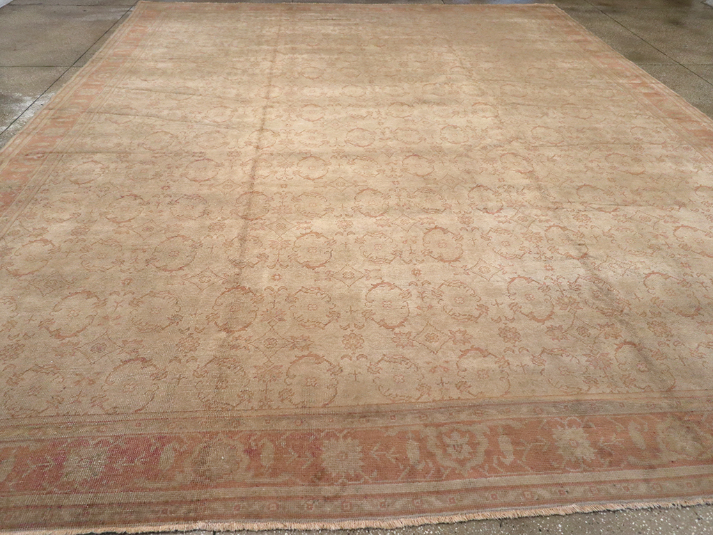Antique Turkish Oushak Carpet, No.14506 - Staging