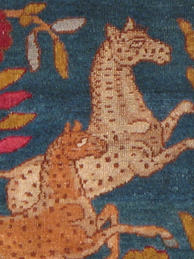 Vintage Persian Kerman Pictorial Rug, No.14513 - Staging